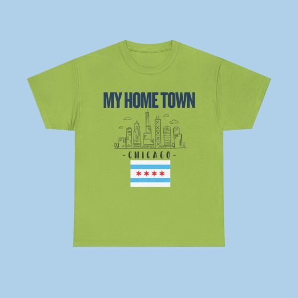 My Home Town Chicago Unisex Heavy Cotton Tee, gifts for her, gifts for him, Chicago cubs, Lake front - Image 3