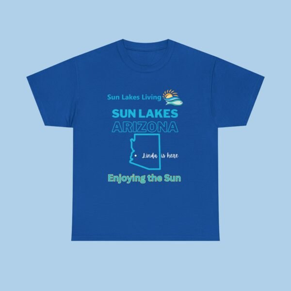 Personalized Sun lakes Living, Enjoying the Sun Unisex Heavy Cotton Tee - Image 3