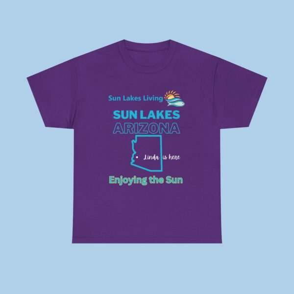 Personalized Sun lakes Living, Enjoying the Sun Unisex Heavy Cotton Tee - Image 4