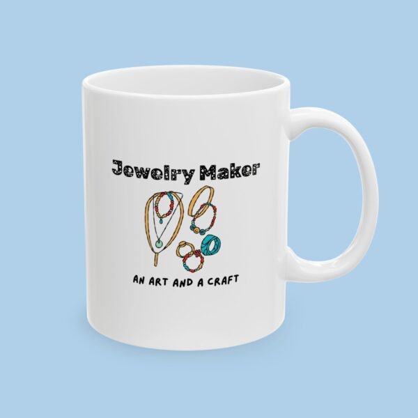 Jewelry Maker An Art and a Craft Ceramic Mug,  Silver, Beads, Leather - Image 2
