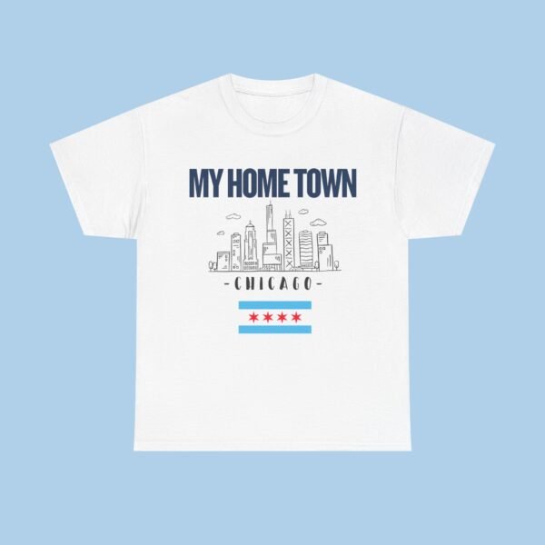 My Home Town Chicago Unisex Heavy Cotton Tee, gifts for her, gifts for him, Chicago cubs, Lake front