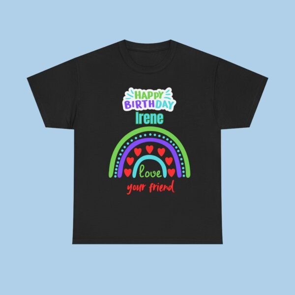 Personalized Happy Birthday Your Friend Unisex Heavy Cotton Tee, gifts for her, gifts for him, Unisex - Image 2