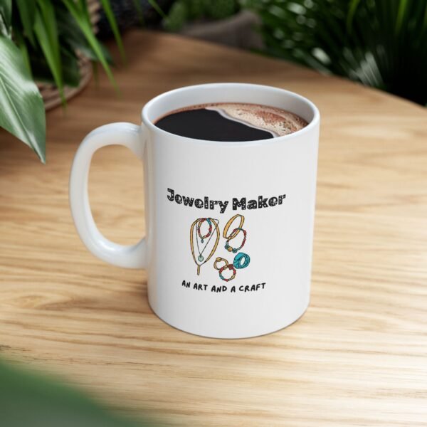 Jewelry Maker An Art and a Craft Ceramic Mug,  Silver, Beads, Leather - Image 4