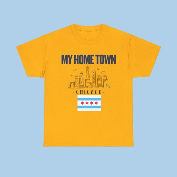 My Home Town Chicago Unisex Heavy Cotton Tee, gifts for her, gifts for him, Chicago cubs, Lake front - Image 2